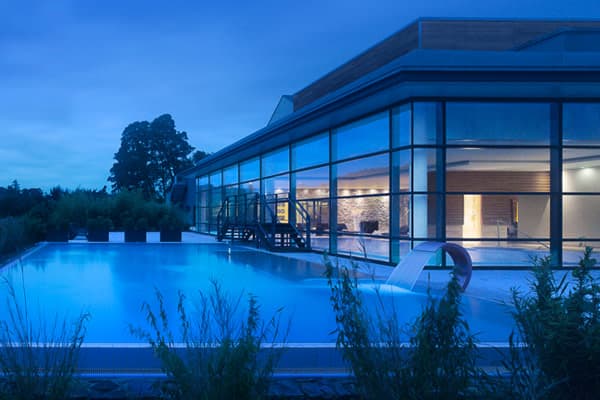 Farnham Estate-Pool outside night time