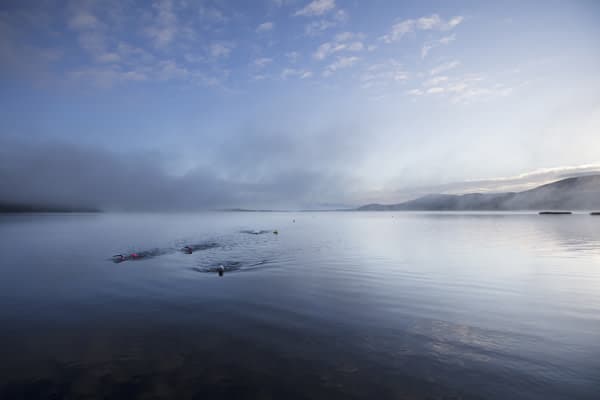 Calm lake morning swim at Ballcuggaran, near Killaloe, County Clare on the Lough Derg Blueway